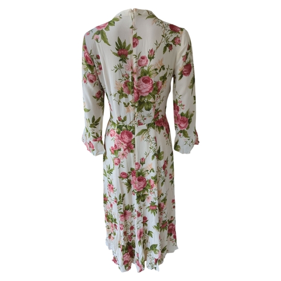 NWOT Reformation Castel Floral Tie Neck Midi Dress – Cottagecore Prairie – 8 - Picture 5 of 13